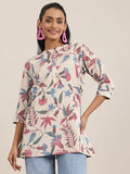 Libas Women'S Cotton Printed Straight Kurti (29371O_Multi_L) Multicolour