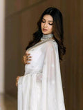 Shiv Textiles Womens Cotton Banarasi Silk Saree With Unstitched Blouse (White)
