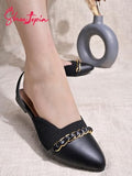 Shoetopia Upper Chain Detailed Pointed Toe Black Belly For Women & Girls-Eu41,Black,8,B0D2RMW4VS
