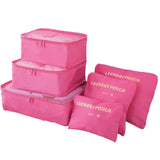 Yuppin 6 Pcs Travel Organizer Pouch Packing Cubes For Clothes Space Savers Bags Cosmetics/Underwear/Socks/Shoes Toiletry Bag Lau