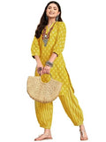 LookMark Women's Trendy Printed Cotton Blend Straight Kurta and Afghani Pant Set Perfect For Casual and Office Wear (AZ-LM-OG-KS