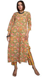 Gosriki Women'S Cotton Blend Straight Printed Kurta With Pant (Yadigara Green-Gs_L_Green_Large),Green,,B0D6KTVV2J