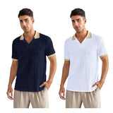 Toplot Polo T Shirt For Men || Men Casual T-Shirt || Polo For Man || Jacquard || Contrast Collar And Cuff || Value Pack (V-Jqrd-Solid-Polo-5245-Navy-White-Xxl),Navy-White,2,B0FD9Q48BN