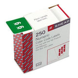 Smead Numerical End Tab File Folder Labels LABEL,CC SGL DGT#250RL GN (Pack of10)