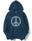 Adro Unisex Peace Design Printed Hooded Neck Cotton Hoodies (H-M-Pe-Sb-Xl_Teal)