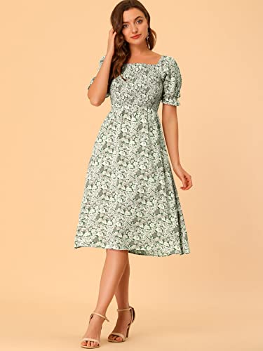 Toplot Dresses For Women Knee Length With Floral Print(Dress-5107-Grey-Xs),Grey,,B0C4DH1GLV