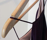 Bowed Suit Hangers with Pant Bar & Shoulder Notch, Natural Wood-Look Finish