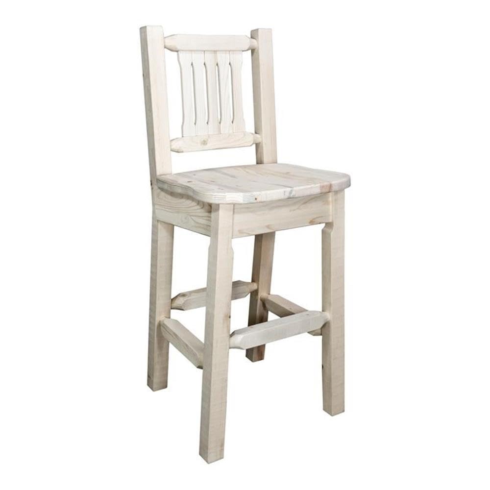 Montana Woodworks Homestead Collection Counter Height Barstool With Back, Ready To Finish