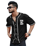Eyebogler Mens Cotton Blend Round Neck Half Sleeve Oversized Printed Tshirt || Loose Fit Tshirt Black,BlackApparel,2XL