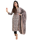 Gosriki Women'S Rayon Blend Straight Printed Kurta With Pant & Dupatta (Vaarahi Black-Gs_Xxl_Black_Xx-Large),Black,2,B0DBM2DPS8