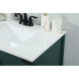 Elegant Decor Grant 30 Aluminum Mdf Single Bathroom Vanity In Green
