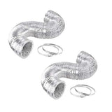 iPower 14 Inch 25 FT Silver Ducting, Non-Insulated Flexible Air Aluminum Ducting Hose for Drying and Venting of HVAC Ventilation