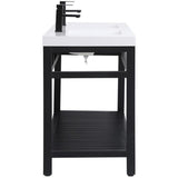 Elegant Decor Raya 60 Double Resin Top Metal Bathroom Vanity In Black