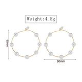 Doubnine Large Hoops Super Huge Circle Pearls Earrings Thin Dangle Gold Silver Elegant Wedding Women Accessories Jewelry Gift fo