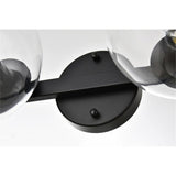 Living District Rogelio 4-Light Iron & Glass Bath Sconce In Black/Clear