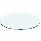 24 Round Glass Table Top - 1/4 Thick Flat Polish Edge Tempered Glass, Replacement Glass Table Top for Kitchen/Patio