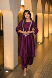 Gosriki Women'S Rayon Blend Straight Embroidered Kurta With Pant (Galiyara Wine-Gs_Xl_Wine_X-Large),Wine,,B0DK9PN7L7