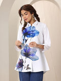 Libas Women'S Floral Straight Tunics (98186_White Xl)