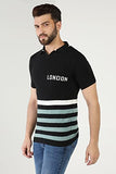 Toplot Mens Polo Collar Cotton T-Shirt With Half Sleeves (London-T-Shirt-5113-Black-Xxl),Black,2,B0C622MQFK