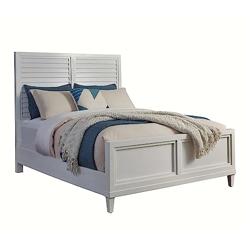 American Woodcrafters Dunescape 63' W Wood Queen Panel Bed In White