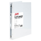JAM PAPER Plastic 0.5 inch Binder - Clear 3 Ring Binder - Sold Individually