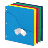 Pocket Project Folders, 3 Holes, Letter, Five Colors, 10/Pack