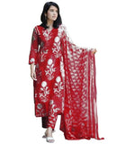 Gosriki Women'S Cotton Blend Printed Straight Kurta With Pant & Dupatta (Zuri Red-Vks01-Gs_L_Red_Large),Red,,B0DHKSB12T