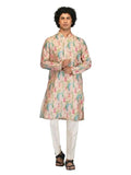 Lookmark Men'S Cotton Blend Printed Long Kurta Suitable For All Indian Wedding, Occasions, And Festivals (Az-Lm-Og-Kurta 19-M) P