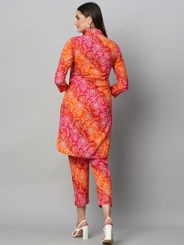 Anni Designer Women'S Cotton Blend Straight Floral Printed Co-Ord Set (Soof Pink_M_Pink_Medium),Pink,M,Cotton Blend,Regular,Kurta, Shirt