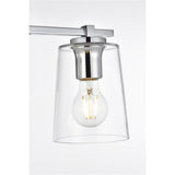 Living District Kacey 4-Light Iron & Glass Bath Sconce In Chrome/Clear