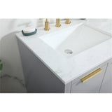 Elegant Decor Blake 60 Aluminum Alloy Mdf Double Bathroom Vanity In Gray