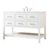 Elegant Decor Sinclaire 48 Aluminum Alloy & Mdf Single Bathroom Vanity In White