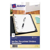 Avery Preprinted Tab Dividers, 12Tab, 8 1/2 x 5 1/2