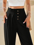 Toplot Women Casual Slanted Pocket Elastic Waist Tapered Pants (Pleated-Pant-5194-Black-32),Black,32,B0D9JFDMPK