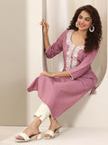 Libas Women'S Viscose Rayon Floral Straight Kurtas (98183_Pink_L)