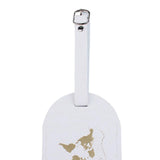 Loom Tree Portable Leather Luggage Tag Label Id Card Holder Boarding Tag Pendant White Gold