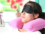 Milindi Sales 3 In 1 Tourist Neck Travel Pillow With Cushion CarEye Maks Sleep Rest Shade & Ear Plug