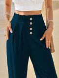 Toplot Women Casual Slanted Pocket Elastic Waist Tapered Pants (Pleated-Pant-5194-Turquoise-36),Turquoise,36,B0D9JHNLXD