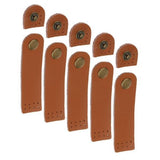 ATORSE 3x5 Sets Rounded Corner Leather Buckles Purse Hasp DIY Accessories Khaki