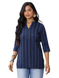 Libas Women'S Cotton Blend Straight Kurtis (29357O_Blue_M)
