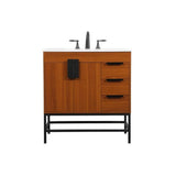 Elegant Decor Indoor Modern Under Sink Bathroom Fixtures Storage Organizer Cabinet 42 Inch Single Bathroom Vanity - Grey