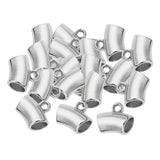 ATORSE 2x50Pcs Tubular Large Hole Beads Necklace Pendant for Making Jewelry Sliver