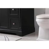 Elegant Decor Indoor Modern Under Sink Bathroom Fixtures Storage Organizer Cabinet 48 Inch Single Bathroom Vanity - White