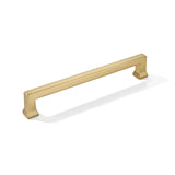 khtumeware 2 Pack 6inch(152mm) Hole Center Brushed Brass Cabinet Pulls Heavy-Duty Satin Brass Cabinet Hardware Pulls for Kitchen
