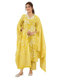 Libas Women'S Cotton Blend Kurta Sets (99701_Yellow_L)