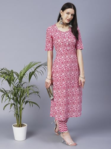 Gosriki Women'S Cotton Blend Printed Straight Kurta With Pant Pack Of 2 (Combo-Azrak-Batakli-Gs_Xl_Multi_X-Large) Multicolour,Multicolour,,B0CM9JPNR3