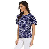 Oomph! Women'S Crepe Tunic Top - Azure Blue,Azure Blue,Azure Blue,M