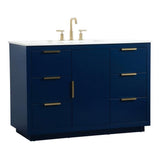 Elegant Decor Blake 48 Aluminum Alloy Mdf Single Bathroom Vanity In Blue