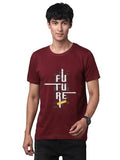 Adro Men'S Graphic Printed 100% Cotton T-Shirt - Regular Fit, Printed T-Shirts For Men (Rn24-Ftr-Mr_Maroon_2Xl)