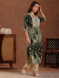 Libas Women'S Silk Printed Regular Kurta (29249 Green Green Xl